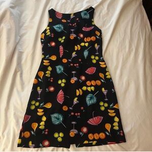 Jessica Howard Black Dress with Colorful Fruit Print